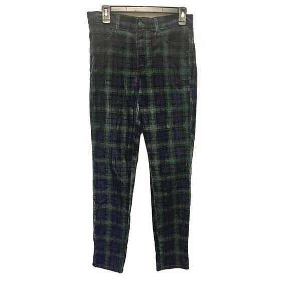 Loft Plaid Velvet Curvy Skinny Pants Size 6 / 28 preppy academia old money - Picture 3 of 8